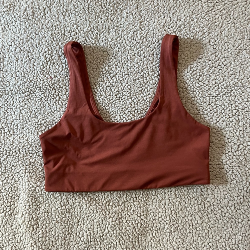 Girlfriend collective copper scoop bralette S